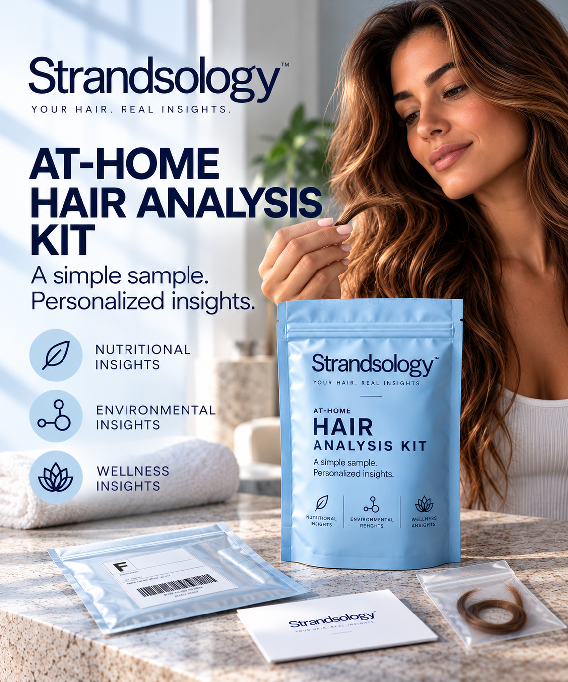 Collecting a hair sample for the Strandsology kit