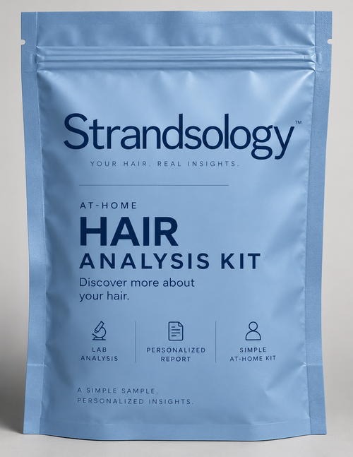 Strandsology at-home hair analysis kit pouch